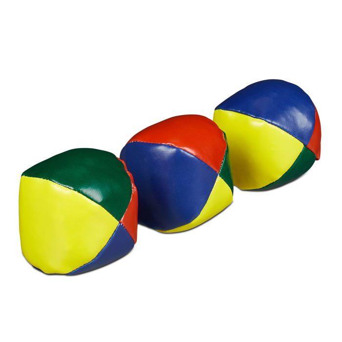 Balles de jonglage - QIEDOVIEY - Lot de 3 - Ø 6 cm - Multicolore - Pour enfants et adultes