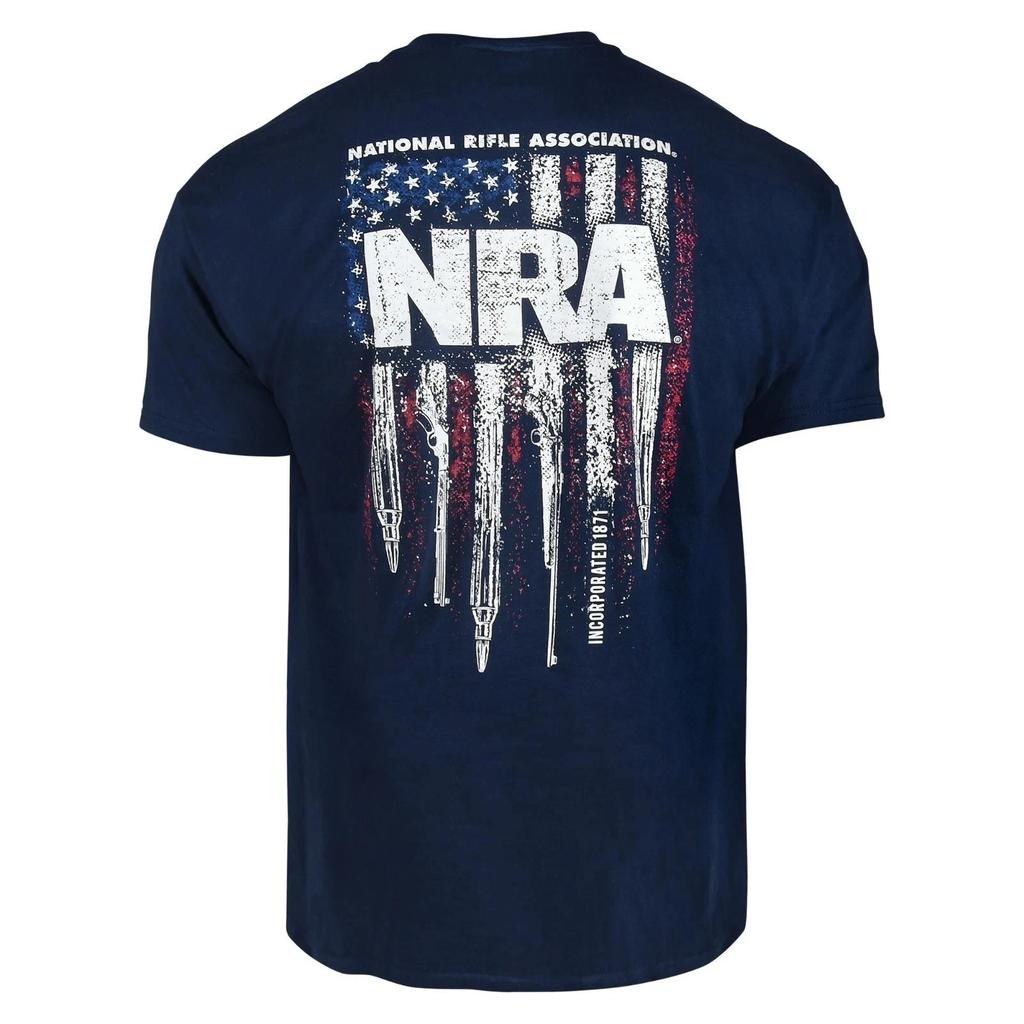 New NRA Guns Stripes TShirt, NAVY BLUE