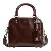 Bolsa de Ombro Feminina Rogue 20 em Couro para Torradas com Detalhes Metálicos Prateados Marrom CBH04-LHMPL