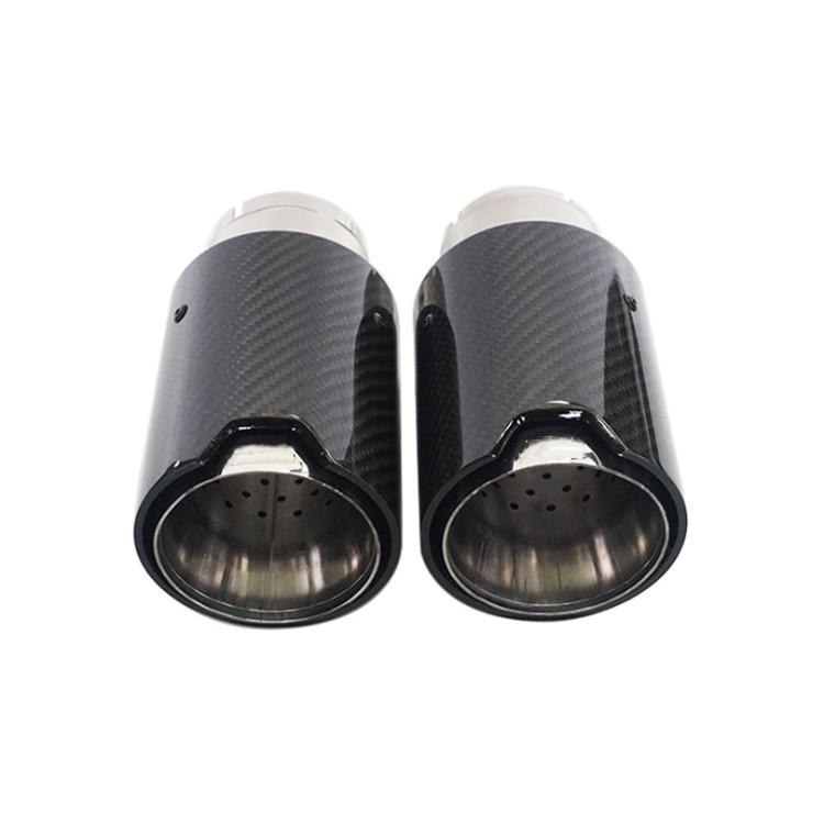 Carbon Fiber M Logo Exhaust Tailpipe Decoration for BMW 1-6 Series