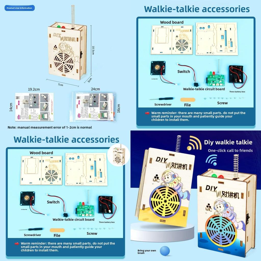 Scientific Experiment Diy Walkie Talkie Model Wireless Calling Stem Kids Craft Set