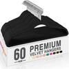 Black Flocked Non-Slip Multi-Functional Anti-Wrinkle Adult Clothes Hanger