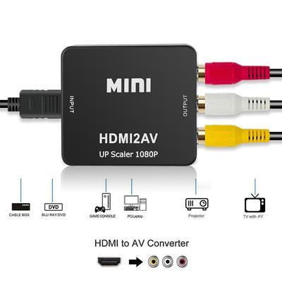 HDMI-compatible To RCA Converter AV/CVSB L/R Video Box HD 1080P 1920*1080 60Hz HDMI2AV Support NTSC PAL Output HDMIToAV