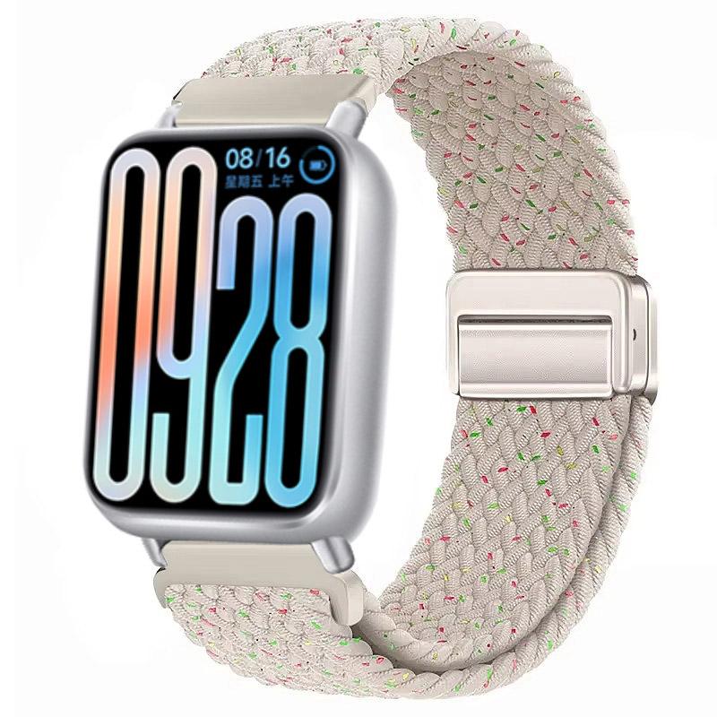 Bracelet en nylon pour Xiaomi Band 8Pro/9Pro Tressé à boucle magnétique Respirant Réglable Bracelet pour Redmi Watch 5-4 Bracelet de montre