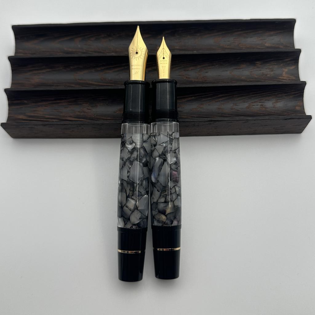 MAJOHN P139 Large Piston Fountain Pen No.6/8 EF/F/M Nib  Hard Rubber Tongue All-copper Piston Writing Pen Limited Black Rock!