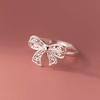 PANJBJ   CopperBowknot Ring for Women Love Heart Minimalism Sweet Romantic Adjustable Jewelry Gift Dropshipping