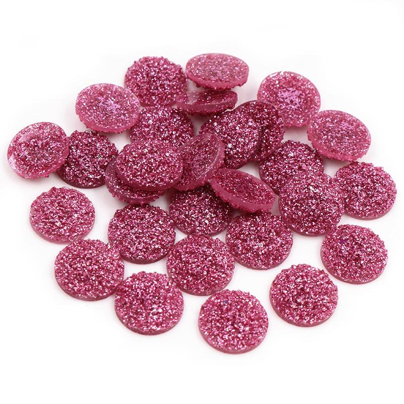 40 Stück/Los 8mm 10mm 12mm Mixfarben Druzy Naturstein Konvex Flachrücken Harz Cabochons DIY Schmuckherstellung Zubehör Zubehör