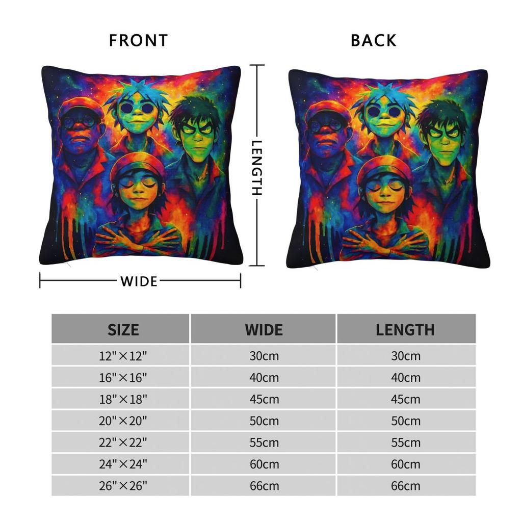 Gorillaz Nebula Drip Square Pillowcase Polyester Linen Velvet Pattern Zip Decorative Throw Pillow Case Car Cushion Cover