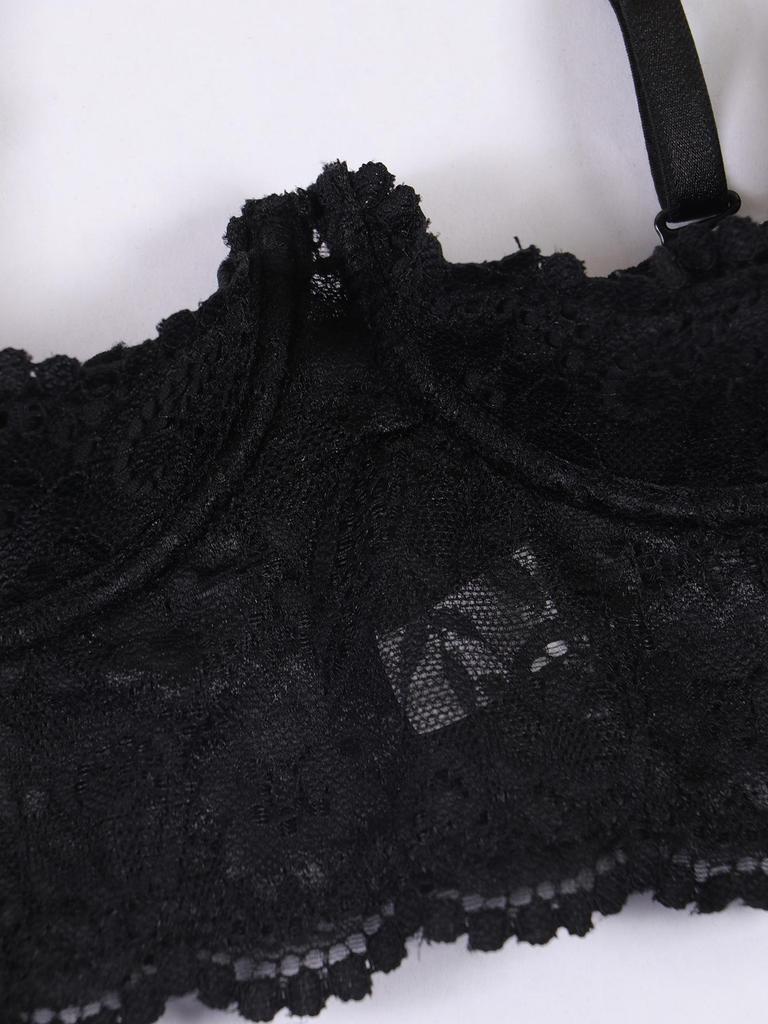 Αισθησιακό Δαντελέ Σετ Σουτιέν Μισής Κούπας: Εξαιρετικά Λεπτά, Αποκαλυπτικά Εσώρουχα με Πλαϊνή Κάλυψη