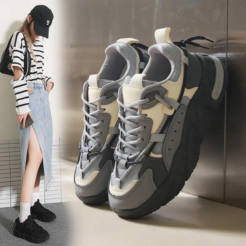 Fashion New Casual Women Shoes Fashion Lace Up Sneakers Female Platform Running Dad Shoes Ladies Tennis Vulcanized Shoes
