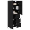Highboard in Black Oak Look 69.5 x 34 x 180 cm Particleboard