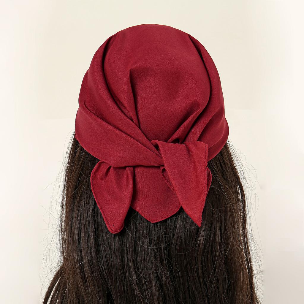 Einfacher quadratischer Polyester-Schal für Damen, Schaloberteil, Kopftücher, Leichte Halstücher, Haarbandana, Halstuch, Muslimischer Hijab