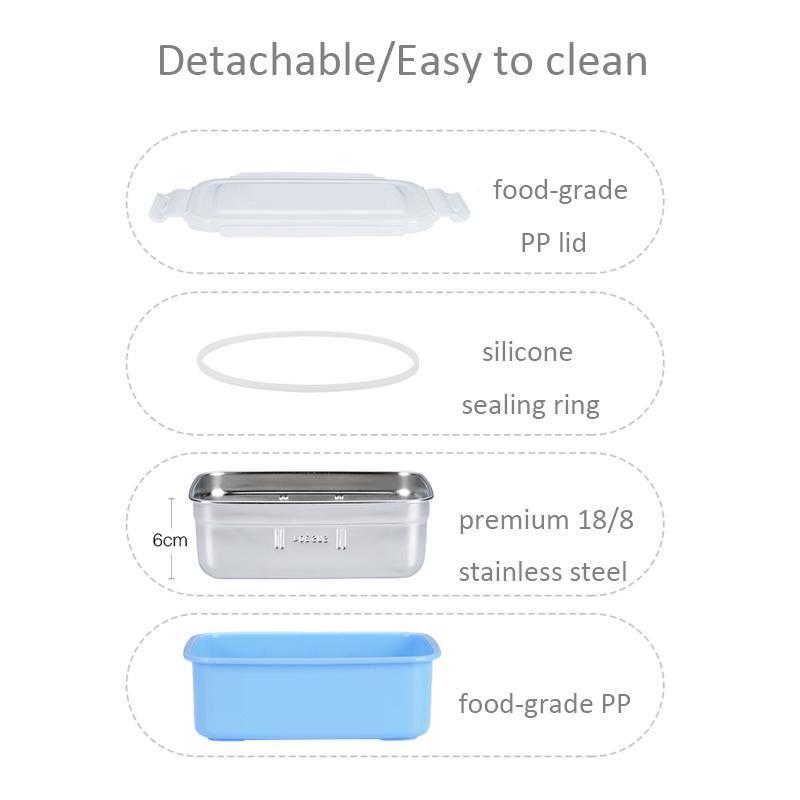 1 PCS Large Capacity Stainless Steel Lunch Box Microwave Lunch Bento Boxes