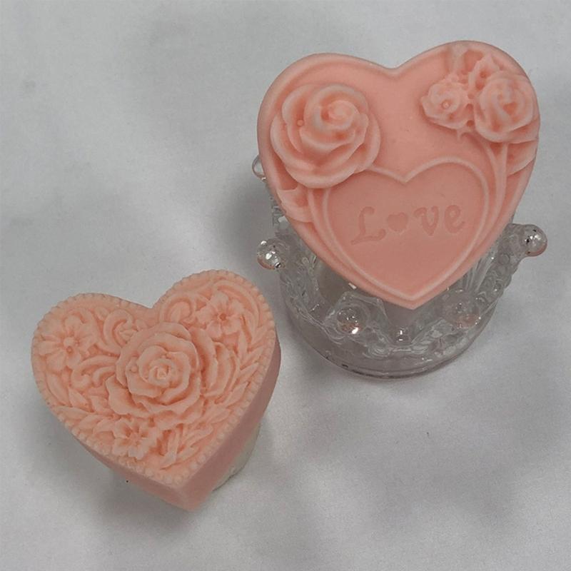 3D Love Heart Rose Silikon Flexibilní potravinářská forma Jílová pryskyřice Keramika Candy Fondant Candy Čokoláda Forma na mýdlo