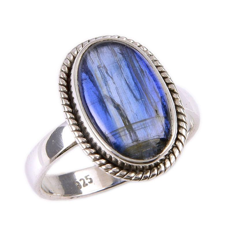 Natural Kyanite Gemstone Handmade 925 Solid Sterling Silver Gift Ring S.6 I1c05