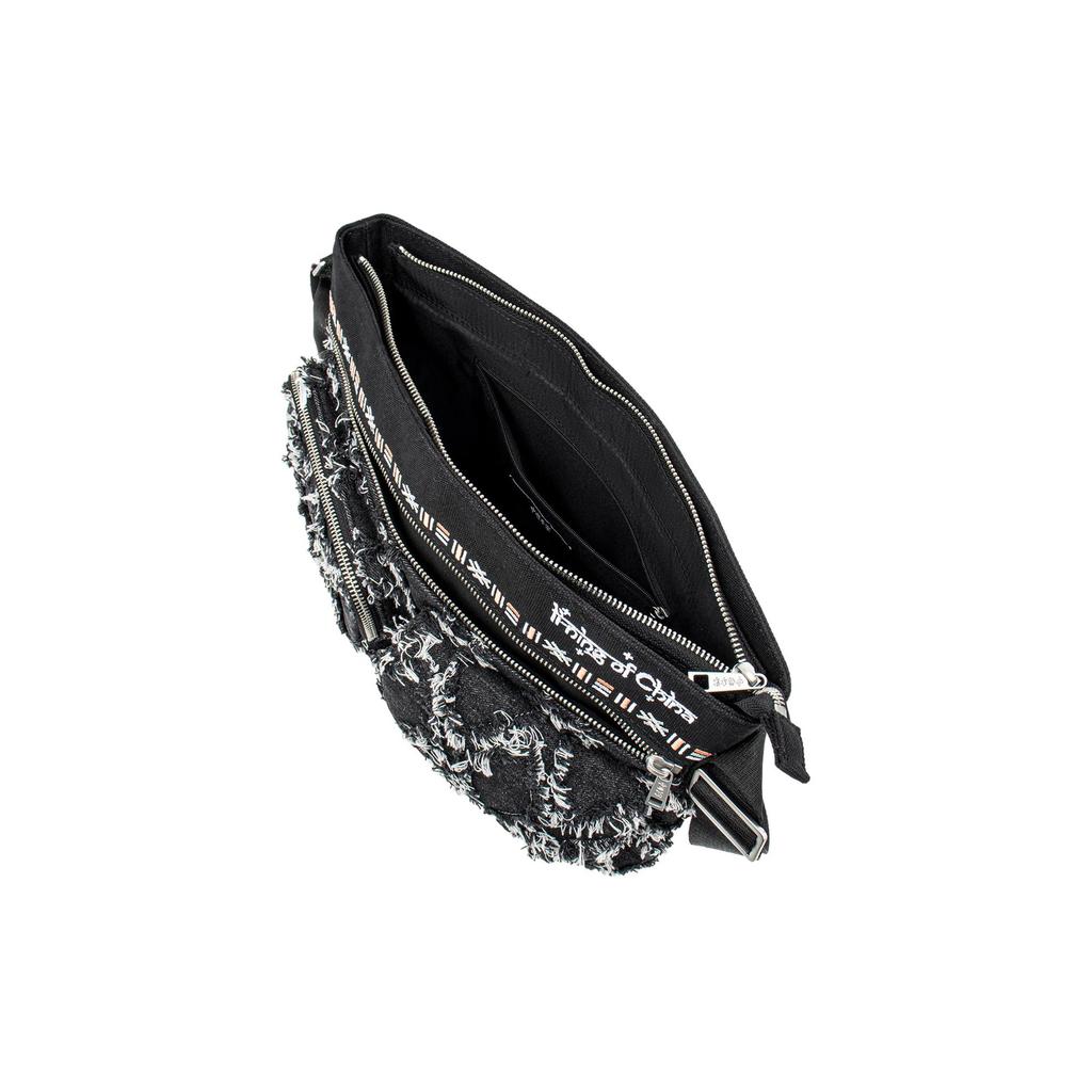 New LiNing Cotton Shoulder Bag, Crossbody Bag Unisex Black ABDT249-1