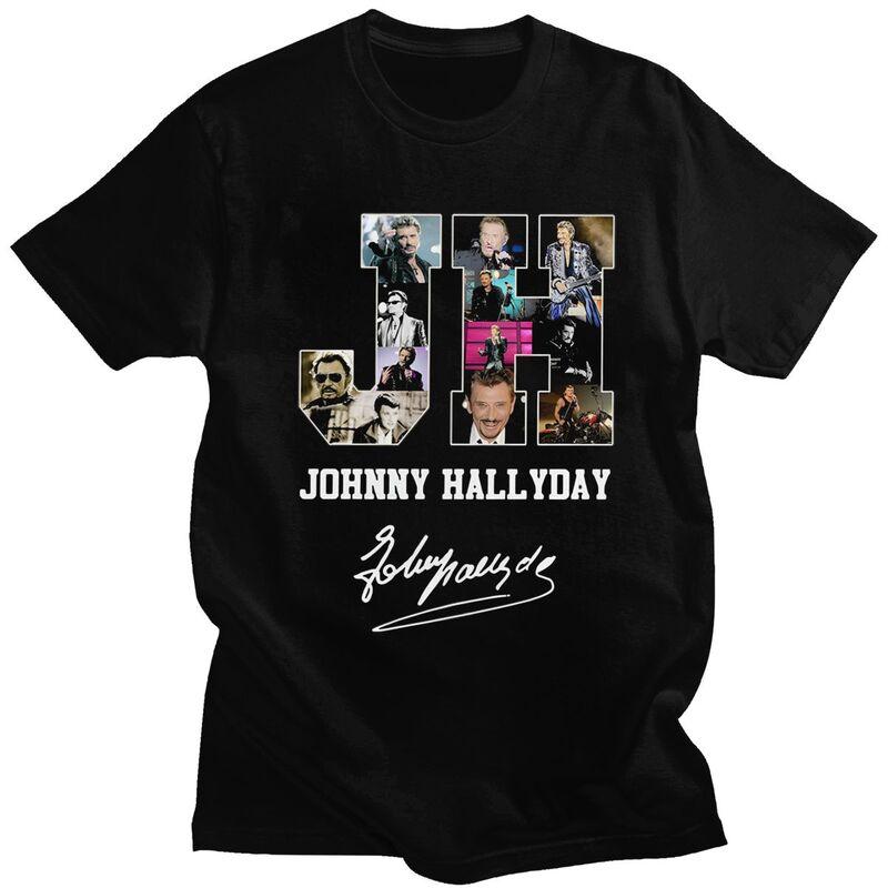 

Custom French Rock Legend Johnny Hallyday Tshirts for Men Short Sleeves T Shirt Fashion T-shirts Pure Cotton Tees Gift - Men ... S разноцветный