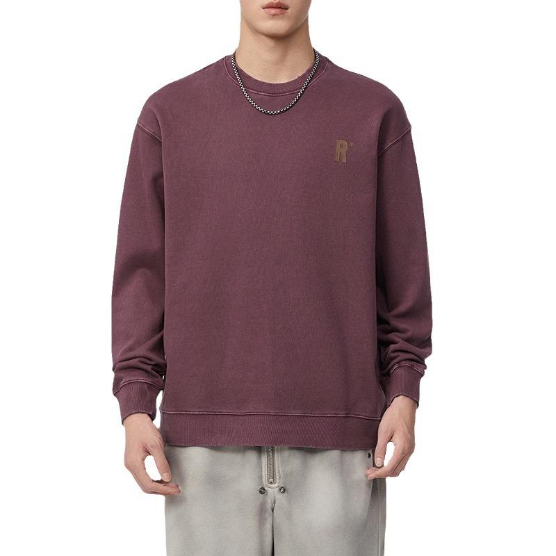 380G Осень-зима Американский ретро свитер с круглым вырезом мужской свободный большой — фото 6