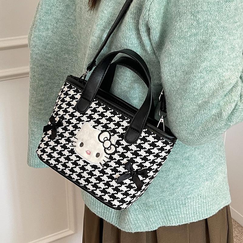 Hello Kitty Crossbody Patterned Shoulder Bag With Zipper Closure For Fashion Women