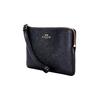Coach Corner Zip 16 Crossgrain Leather Wallet Clutch Wristlet Mini Women Wallets Black 58032-IMBLK