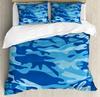Camouflage Duvet Cover Set, Camouflage Concept Concealment Artifice Hide Force Uniform Pattern Fashion, 3 Piece Bedding Set