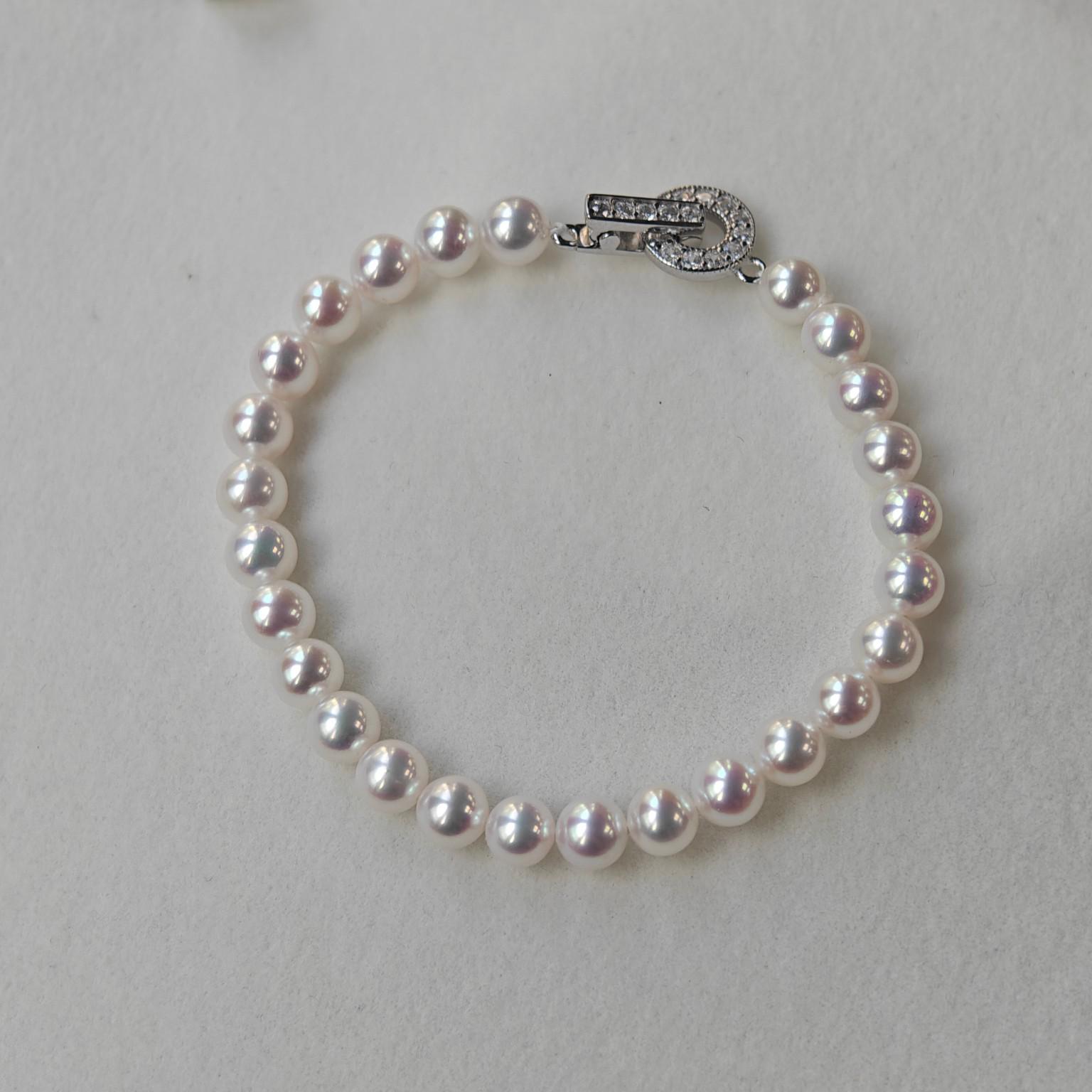 

Браслет Ai Jewelry с регулируемым размером, украшенный натуральным пресноводным жемчугом Акойя, 5-6 мм, почти круглой формы, с небольшим дефектом, серебро S925. 5-6mm Near Round Aurora