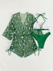 European & American Bikini Three-Piece Set: Mesh Sun Protection Cover-up with Nine-Sleeve & Sexy Bikini (2026)