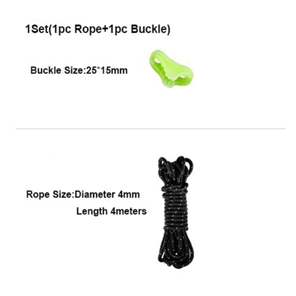 

4mm/6mm Outdoor Tent Guyline Ropes with Adjuster Tensioner Camping Accessories Reflective Camping Guy Lines 4M Length