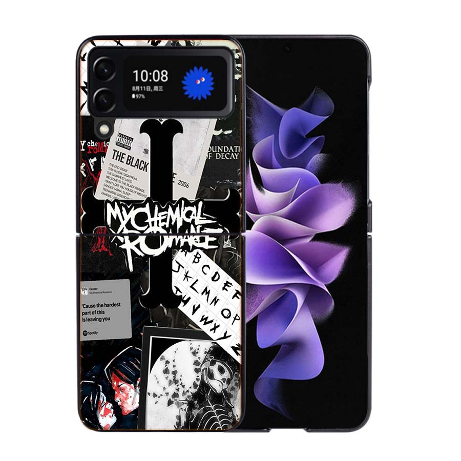 

My Chemical Romance MCR Phone Case For Samsung Z Flip 7 6 5G Galaxy Z Flip4 Z Flip5 Z Flip3 Coque Black Hard PC Shell Protective Samsung Z Flip 5 5G