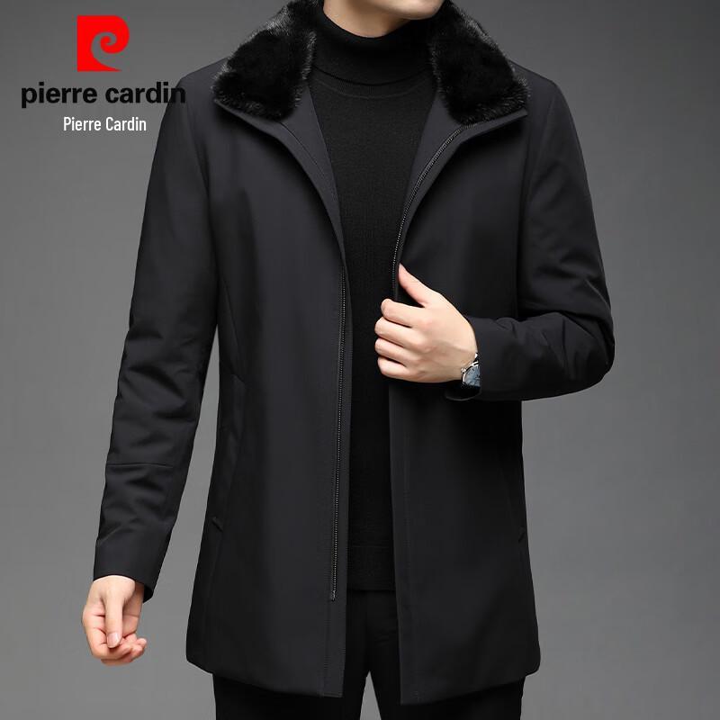 

Pierre Cardin Men s Mink Collar Mid-Length Business Jacket L