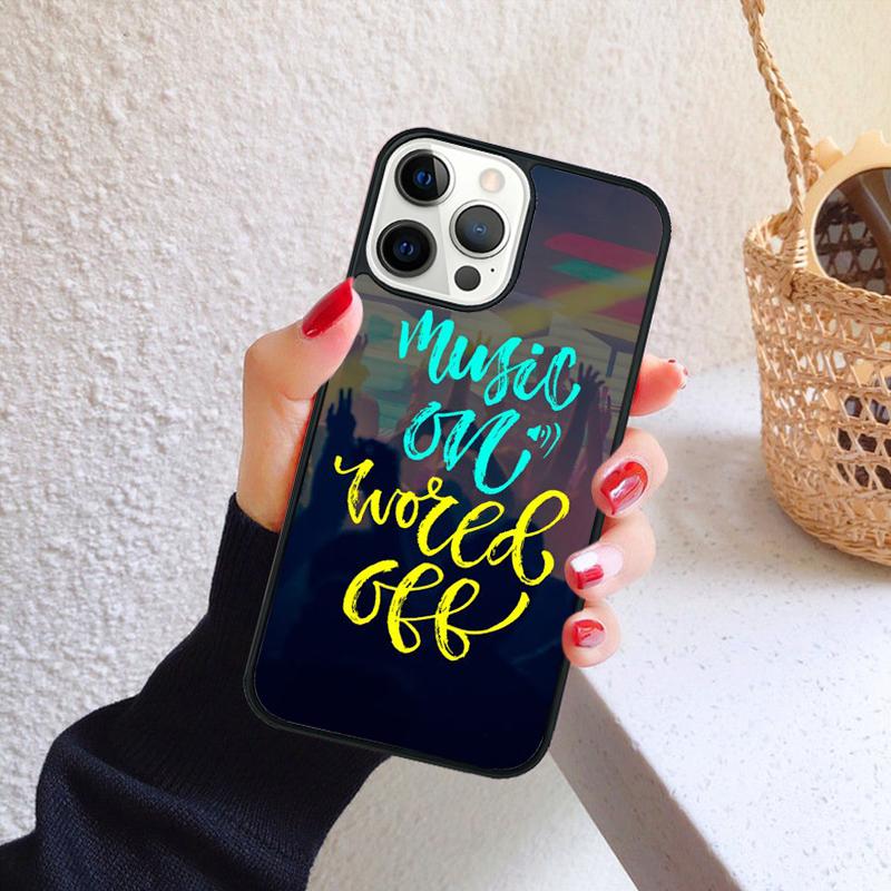 Music On World Off Phone Case for iPhone 17 Air 16 PRO MAX 15 14 PLUS 12 11 13 Back Cover Fundas Shell coque