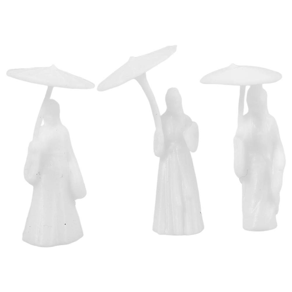 3pcs Classical Miniature Ornaments Chinese Style Girl Statue Garden Sculptures  Bedroom