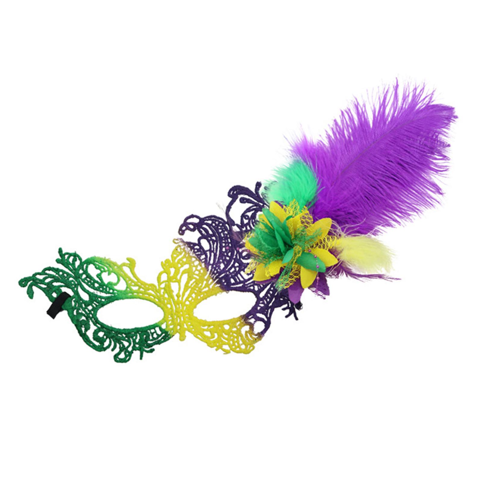 Breathable Feather Lace Masquerades Mask 3 Colors Adjustable Design For Stage Shows Costume Balls D