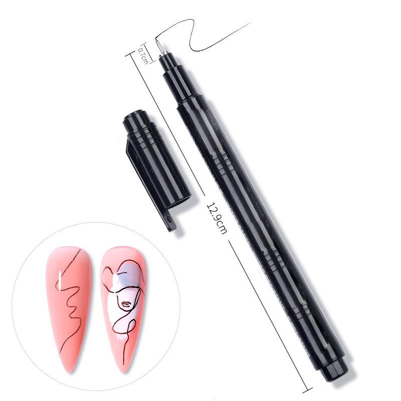 

1 шт. Кисть для рисования ногтей с ультратонкими линиями, краями, быстросохнущая водостойкая акриловая маркерная ручка, ручка для граффити