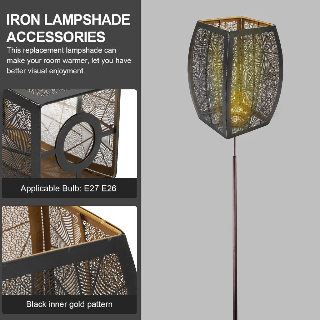 Metal Lamp Shade E26 E27 Iron Spider Web Style Hollow Out Decorative Lampshade Cover for Table Wall Ceiling Lamp