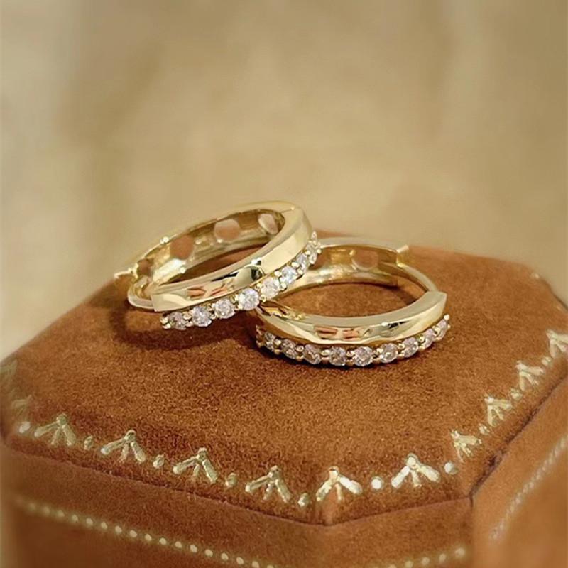 Xiaomi Huitan Chic Hoop Earrings Metal Gold Color/Rose Gold Color Modern Fashion Women Circle Earrinsg with CZ Brilliant Jewelry