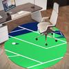 1pc Golf Course Pattern Office Round Rugs, Under Chair Round Rugs for Living Room, Bedroom, Bathroom Decoration Carpet 091872