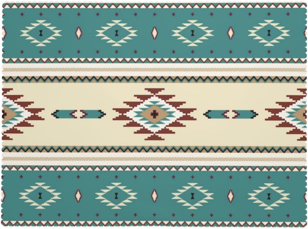 Azteekse Tafelkleed Etnisch Zuidwestelijk Mexicaans Inheems Stamgroen Tafelhoes Kreukbestendig Keuken Feest Decoratie 140x200cm
