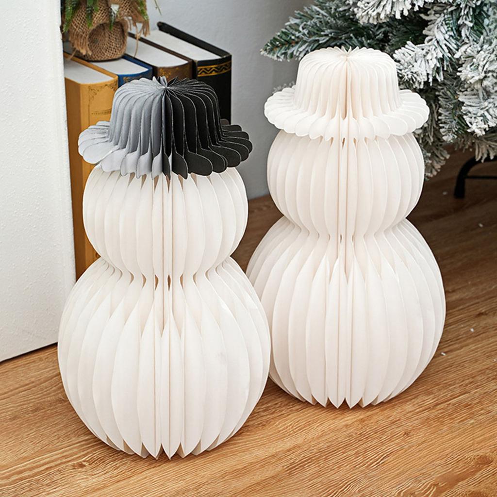 Eco Friendly White Honeycomb Snowman Christmas Decoration Snowman Home Accents For Winter Home Shop Window Display