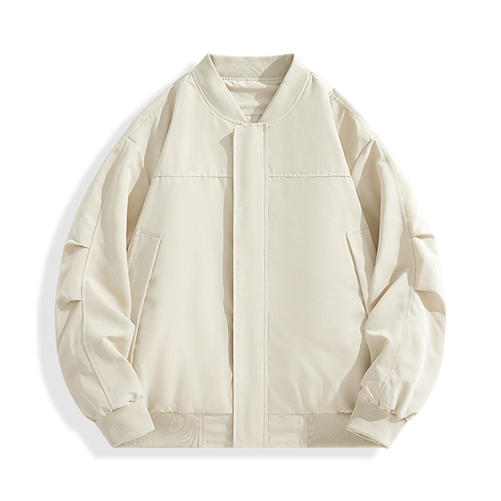 

Men s Solid Color Baseball Jacket Retro Casual Sports Loose Thin Jacket XXL