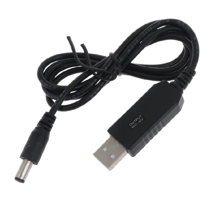 USB 5V to DC 9V Power Boost Line Adapter USB to 5.5mm 2.1mm Round Hole Connector