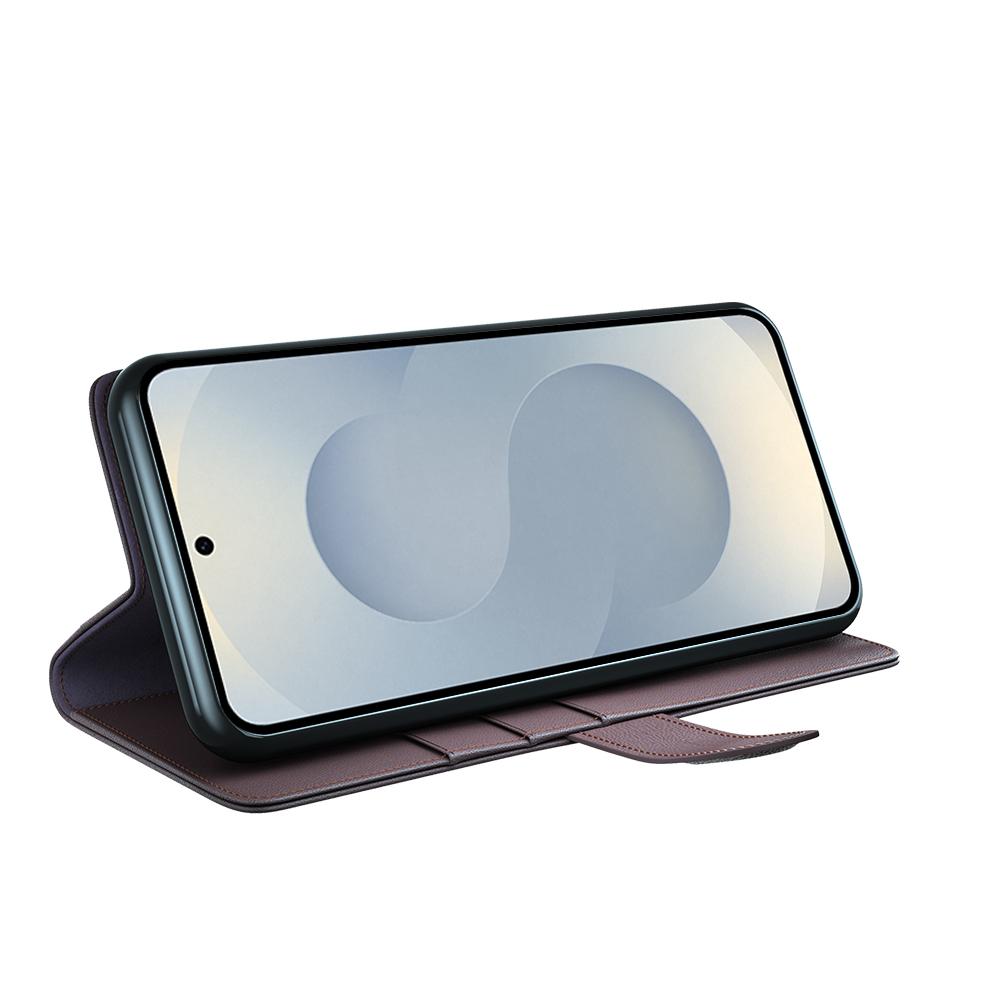 For Samsung Galaxy S25 Edge Case Genuine Split Leather Phone Cover with Wallet Stand