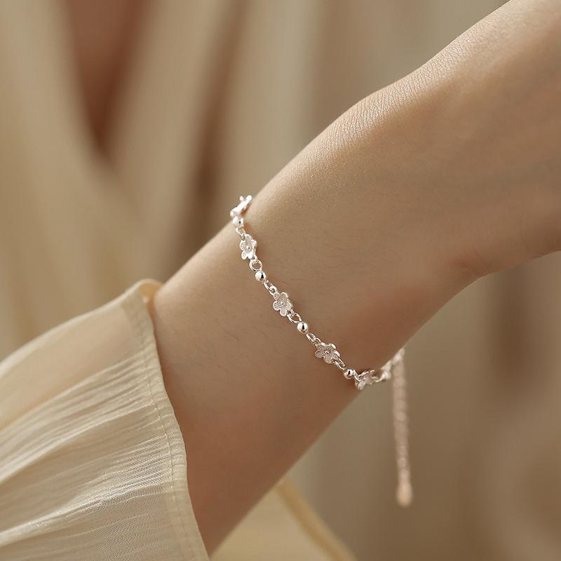 Sweet Fresh Flower Bead Bracelet Elegant Fashion Versatile Women Jewelry