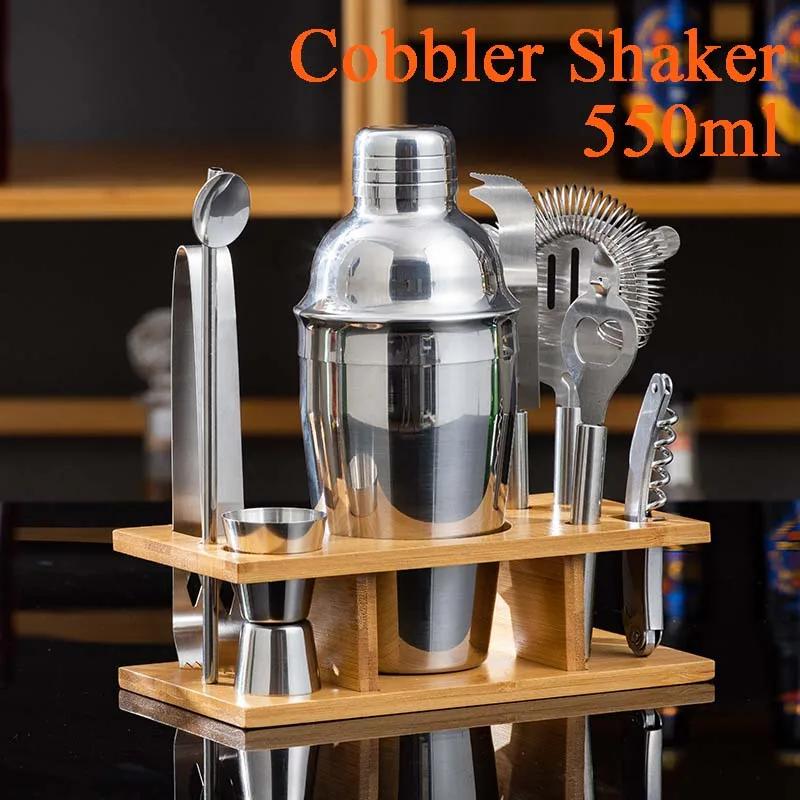Nerezová sada na koktejly Míchačka Barman sada Cobbler Boston Shaker Barová sada Nástroje Jigger Míchačka Muddler Nalévátko Lžíce