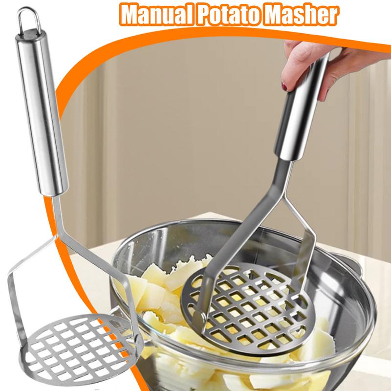 Kitchen Gadget Creative Food Mud Press Masher Puree Juice Maker Stainless Steel Manual Potatoes Crusher Pusher Fruit Tools