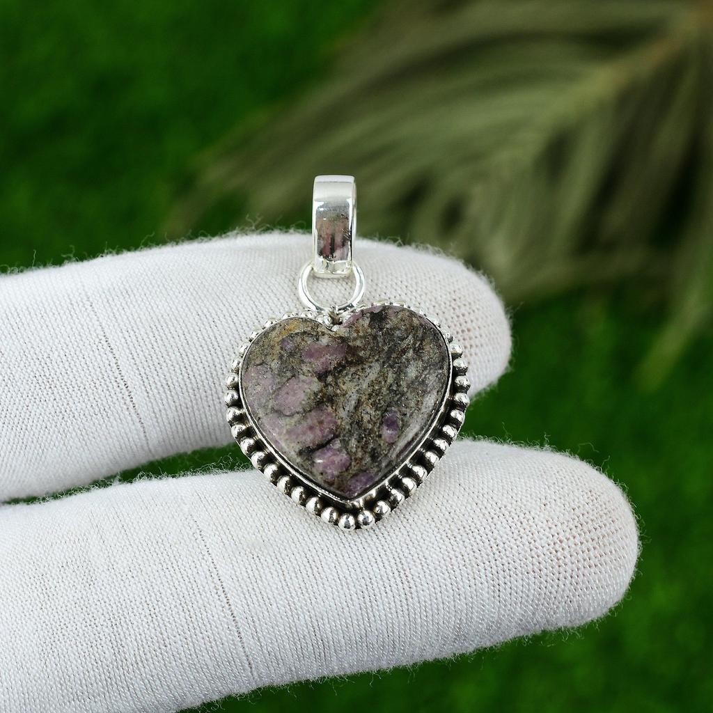 Natural Pink Tourmaline Gemstone Pendant 925 Sterling Silver Jewelry For Girls