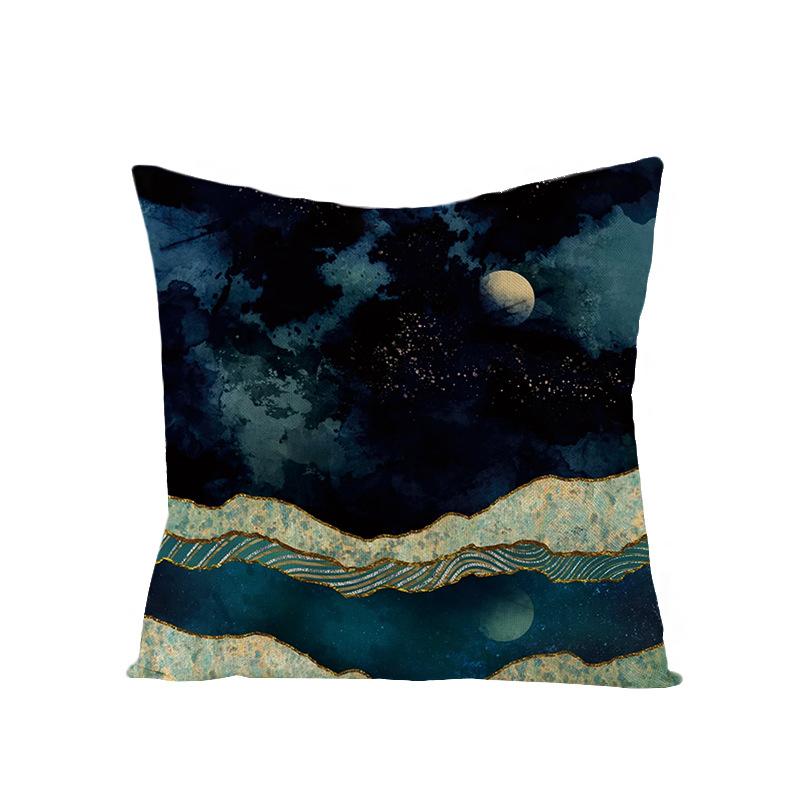 Home Decoration Supplies Landscape Painting Polyester Pillow Cover Home Geometric Abstract Sofa Cushion Cover