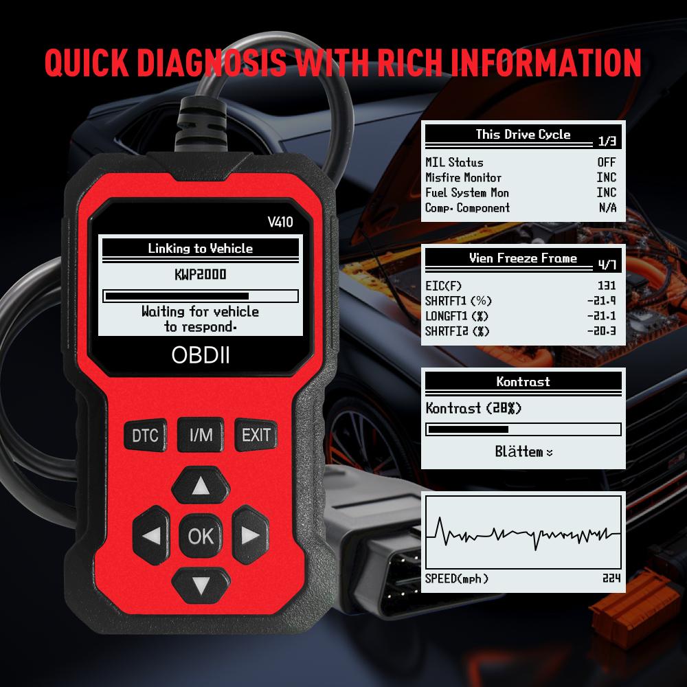 Enhanced Universal OBD-II Scanner for Automotive Engine Fault Code Reader Diagnostic Scanning Tool, Capable of Reading and Clear