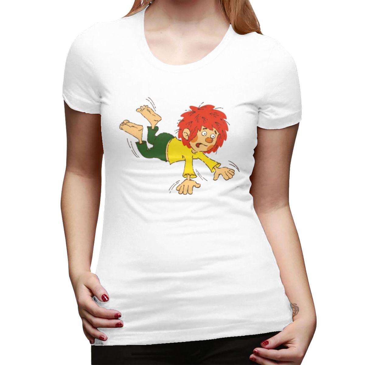 

Pumuckl Falling TShirt for Women Round Neck Streetwear T Shirts Womens Short Sleeve Summer Clothes Tops S