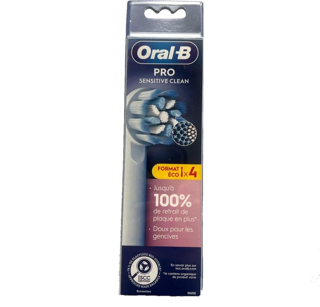 Braun Oral-B Pro Series Replacement Brushes, Soft Ultra-Fine Bristles, PRO Sensitive Clean, 4-Pack, Genuine Packaging, EB60X-4 [Parallel Import]
